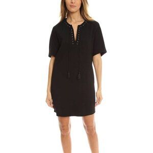 3.1 Phillip Lim black short sleeve kaftan style bohemian mini dress size 2